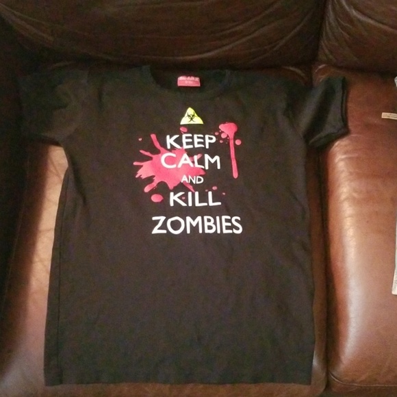 Boys Zombie Keep Calm Tshirt - Picture 3 of 4